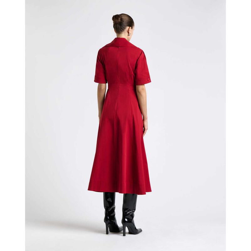 Cue Scarlet Good Earth Cotton Button Detail Midi Dress image number 1